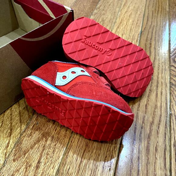 Saucony boys' Jazz Hook & Loop Baby Sneaker, Red/Blue Size 4M - Picture 7 of 7